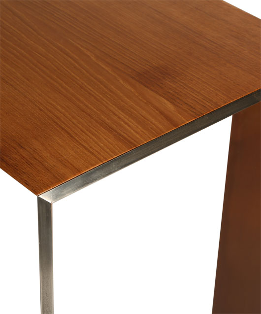 BS040 Solid Oak and Steel Console  (SOLD)