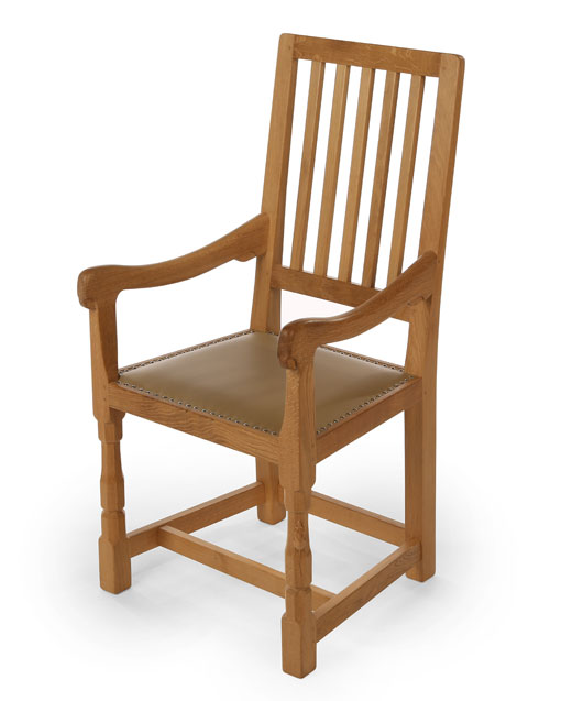 CH110 Solid Oak Curved Back Arm Chair