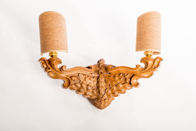 CM24 Classic Mouseman  Carved wall light brackets