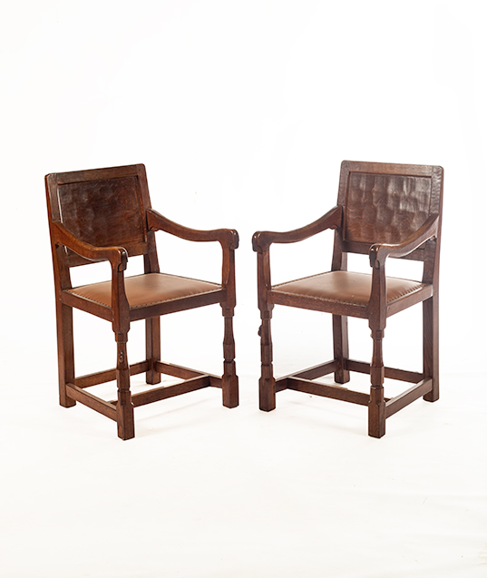 CM40 Classic Mouseman: Set of six  Panel Chairs SOLD