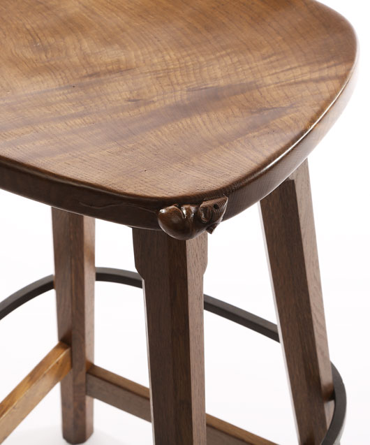 CT141 Solid Oak Low Bar Stool 2