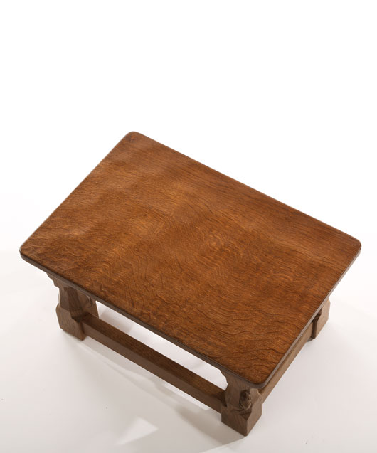 CT120 Solid Oak Footstool Oak Top 1