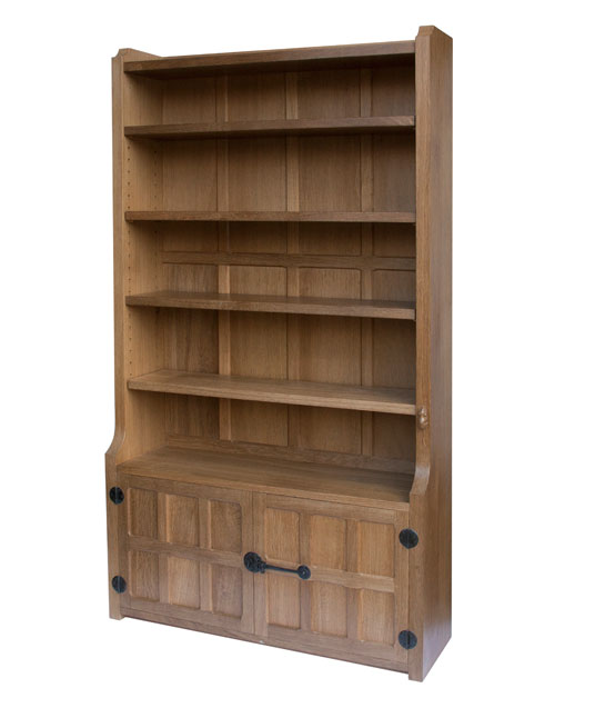DB009 Solid Oak Bookcase with Cupboard 3'6