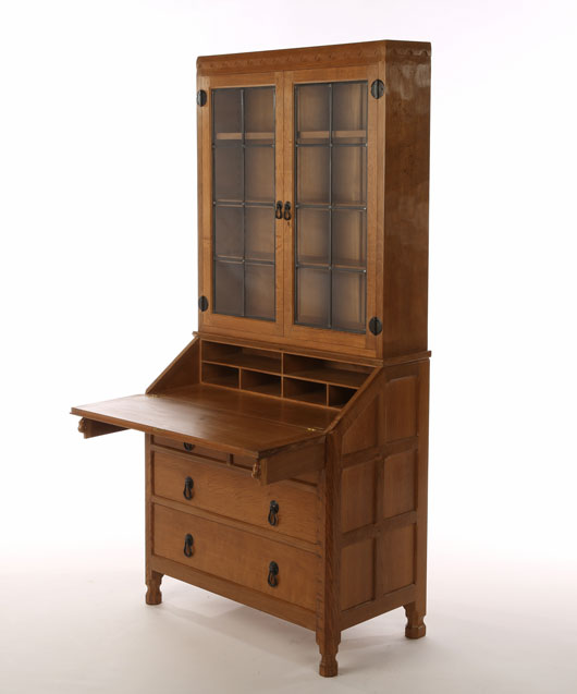 DB060 Solid Oak Bureau Bookcase 3