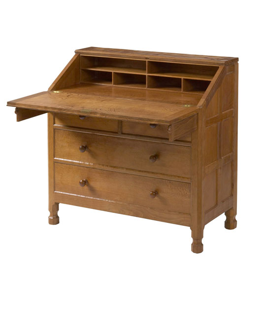 DB050 Solid Oak Bureau 3