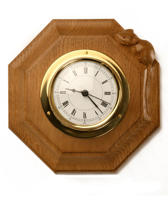 GS030 Solid Oak Small Octagonal Wall Clock 7½