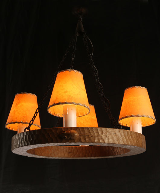 MS130 Solid Oak Circular Chandelier 1