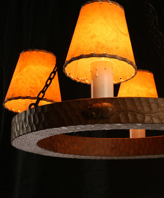 MS130 Solid Oak Circular Chandelier 1