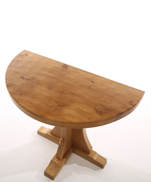 TA130 Solid Oak Half Round Hall Table 2