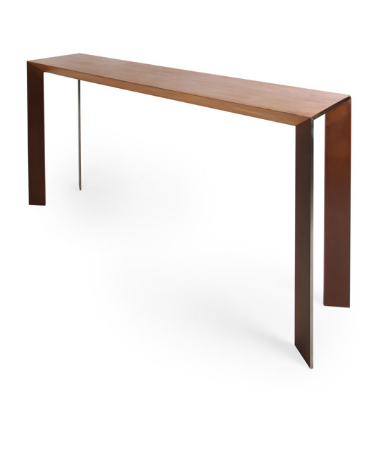 BS040 Solid Oak and Steel Console  (SOLD)