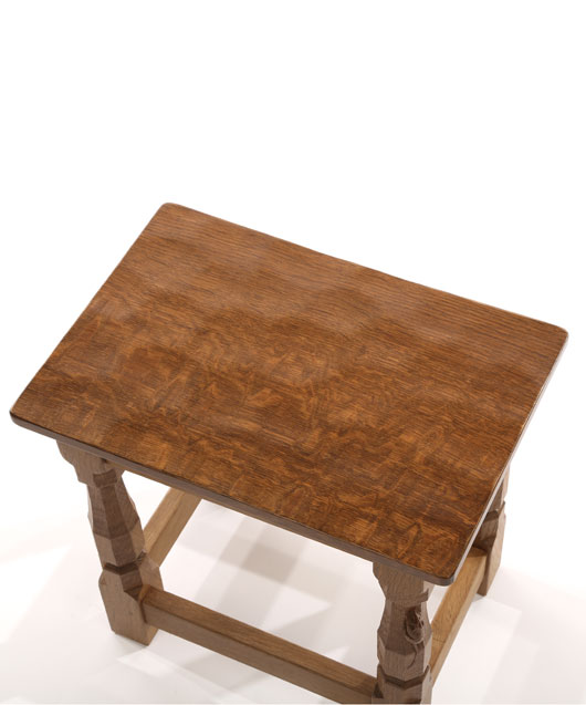 CT100 Solid Oak Small Stool with flat Oak Top 1